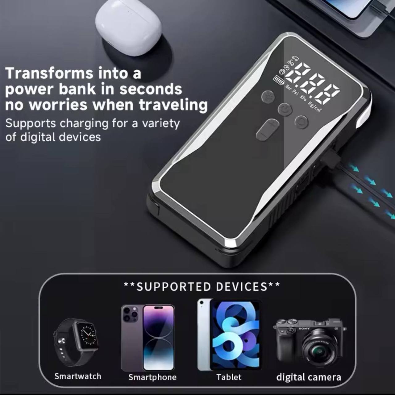 Phantom Portable Jump Starter & Air Compressor